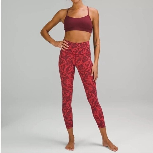 Lululemon Wunder Under High-Rise Red Leggings 25" *Luxtreme Size 10 - Picture 1 of 7